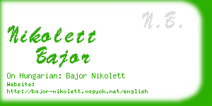 nikolett bajor business card